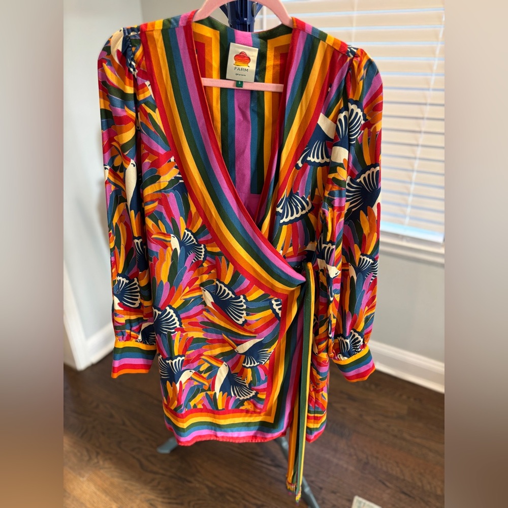 FARM Rio Tucanes Wrap Dress Size Small